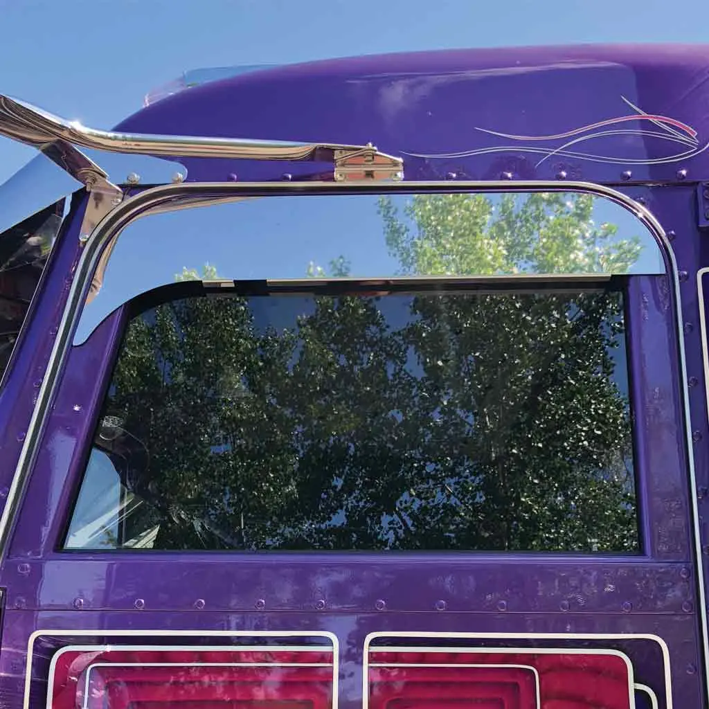Tp-1438 Peterbilt 5" Flange Chop Top Window - Cab Mounted Mirror 1