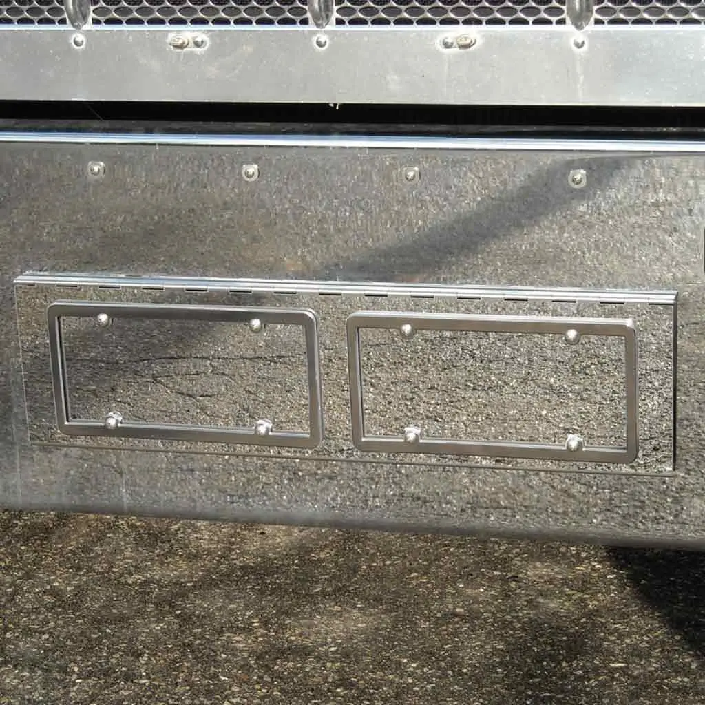 Tp-1702 Peterbilt 388 - 389 License Plate / Tag Swing Plate - 2 Plates 1