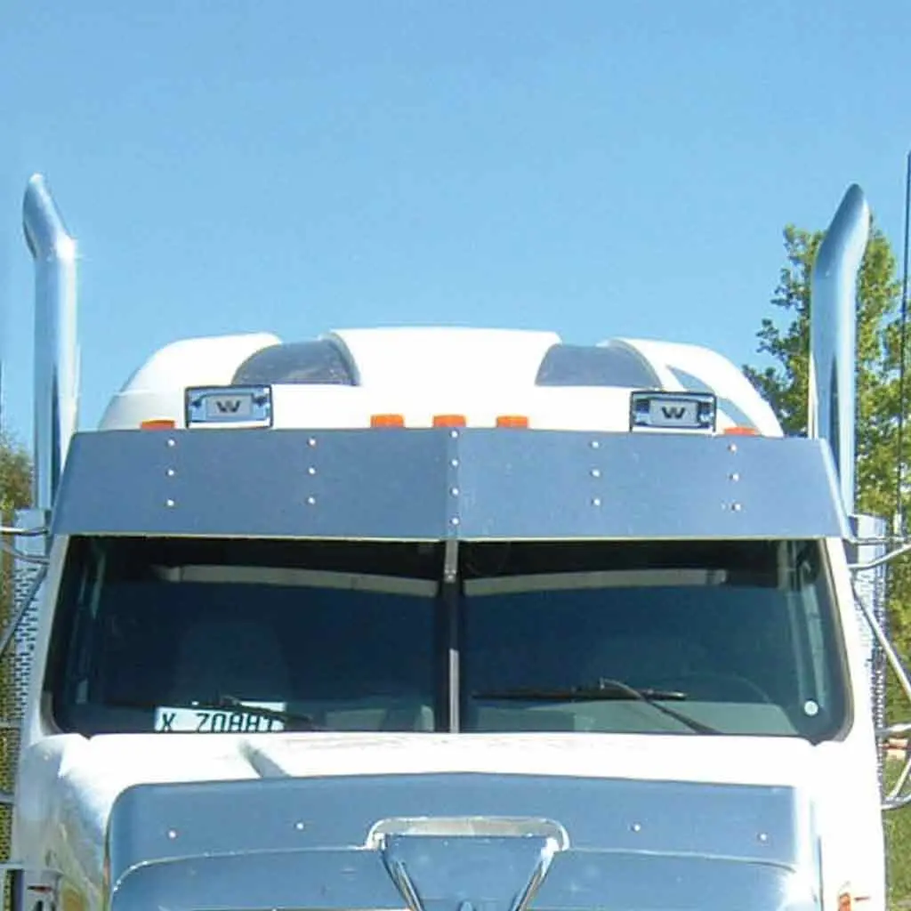 Tsun-W1 13 1/2" Western Star Constellation 13.5″ Flat Top Sun Visor (1998+ Except 2006) – Door Mounted Mirrors | Blank 1