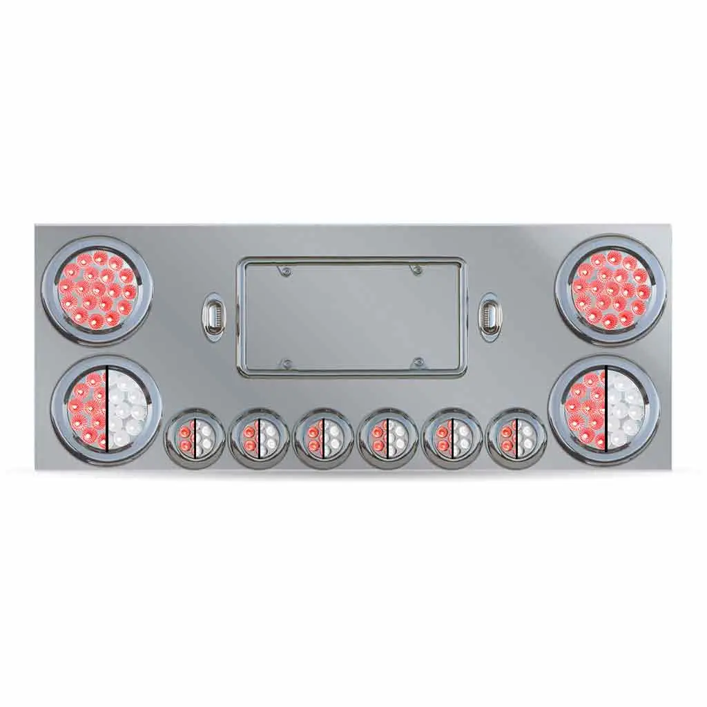 Tu-9001L2. Dual Led Rear Center Panel – 4″ & 2″ Dual Leds (Clear Lens) | Stainless Steel 1