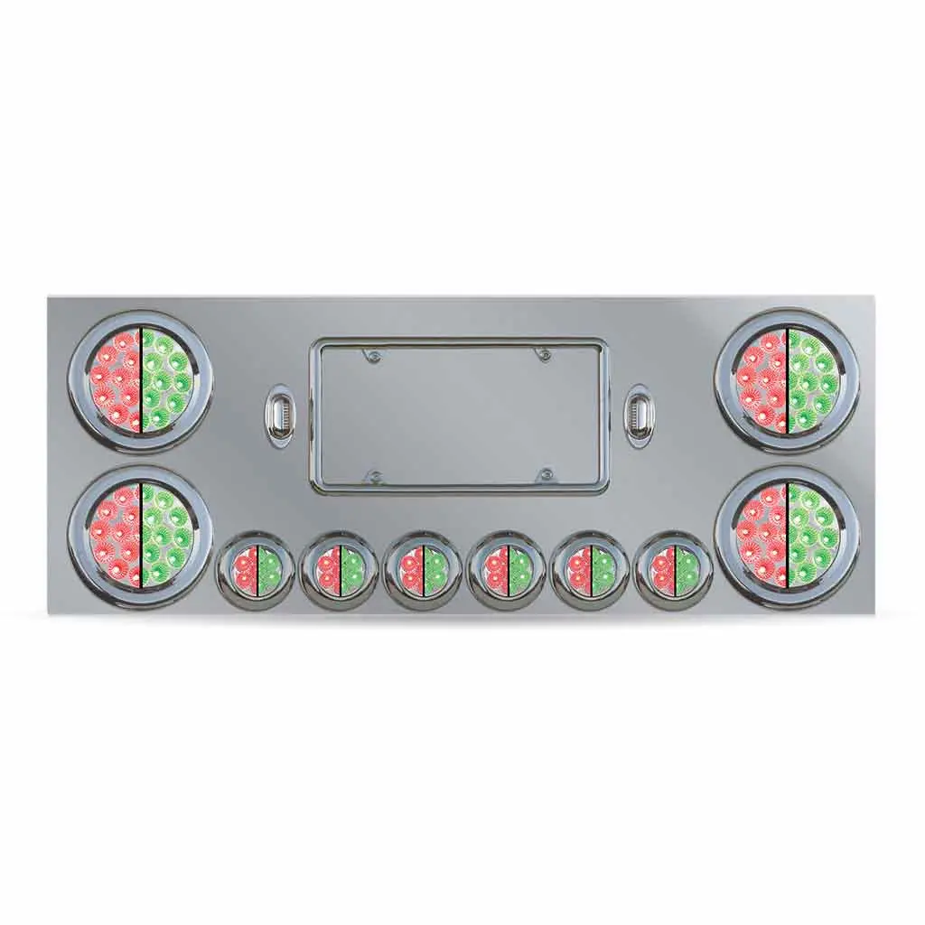 Tu-9001L6 Dual Led Rear Center Panel – 4″ & 2″ Dual Leds (Clear Lens) | Stainless Steel 1