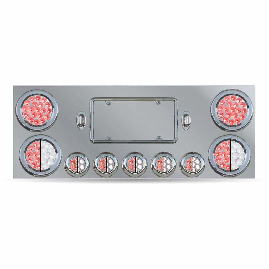 Tu-9002L2 Dual Led Rear Center Panel – 4″ & 2.5″ Dual Leds (Clear Lens) | Stainless Steel 1
