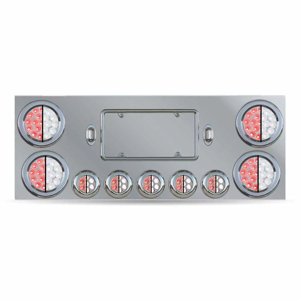 Tu-9002L3 Dual Led Rear Center Panel – 4″ & 2.5″ Dual Leds (Clear Lens) | Stainless Steel 1