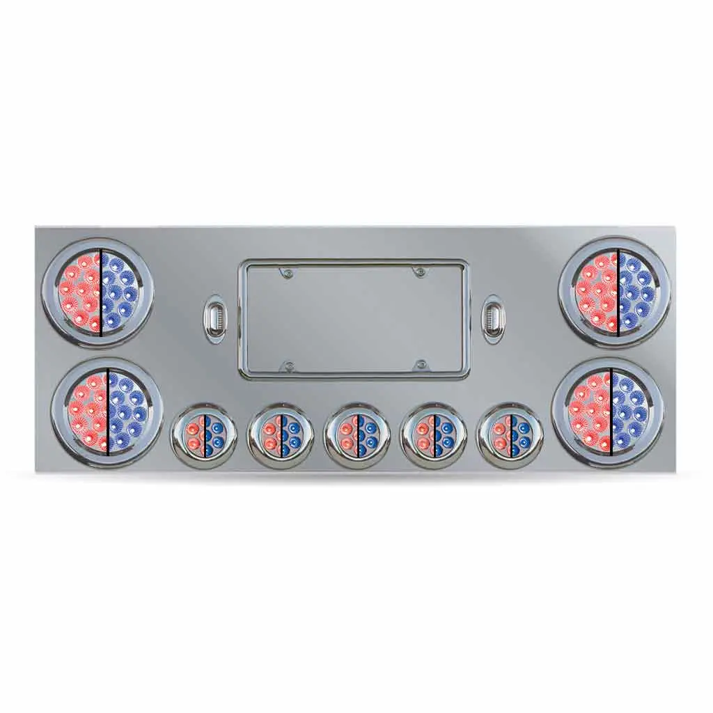 Tu-9002L4 Dual Led Rear Center Panel – 4″ & 2.5″ Dual Leds (Clear Lens) | Stainless Steel 1