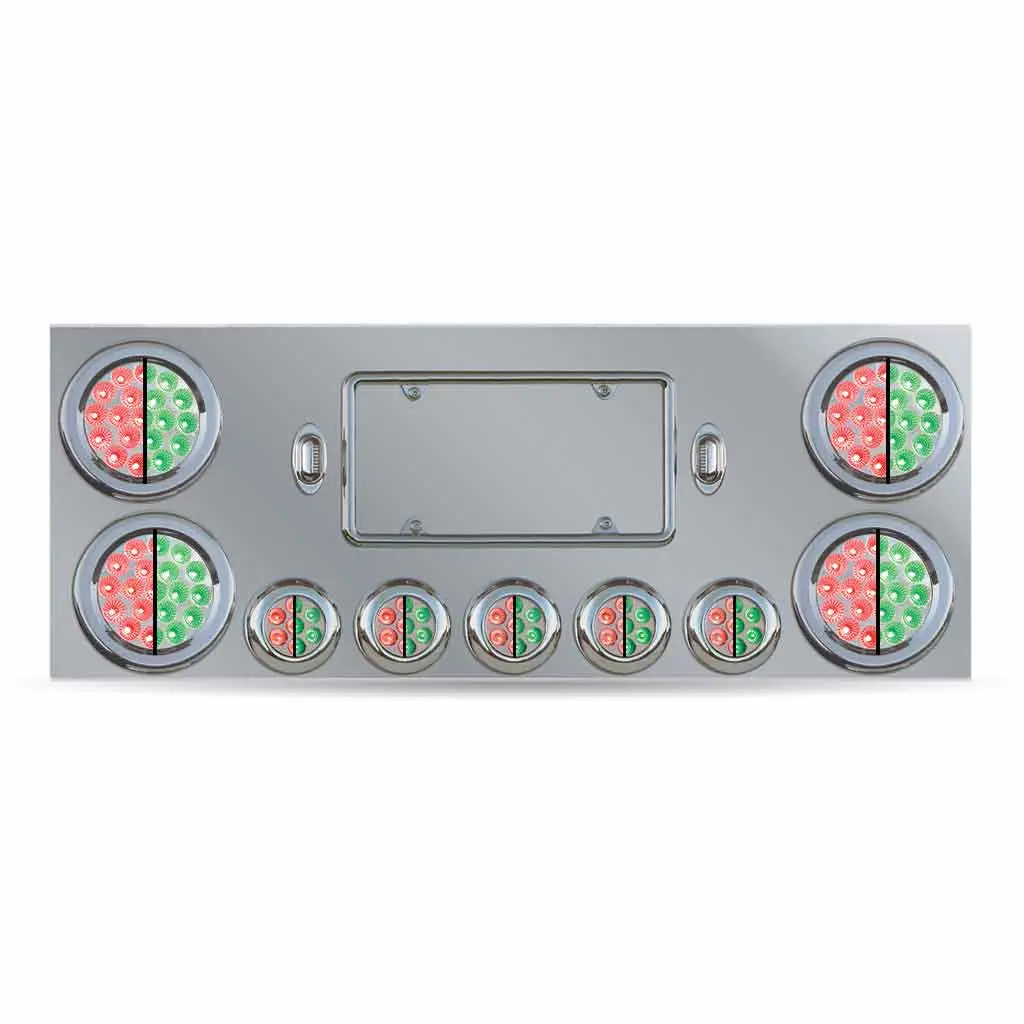 Tu-9002L6 Dual Led Rear Center Panel – 4″ & 2.5″ Dual Leds (Clear Lens) | Stainless Steel 1