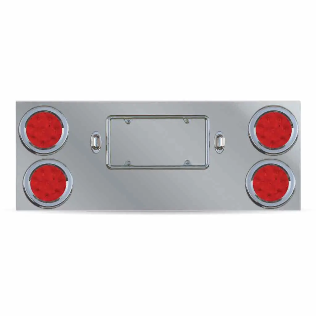 Tu-9017L1 Led Rear Center Panel – 4″ Leds (Red Lens) | Stainless Steel 1