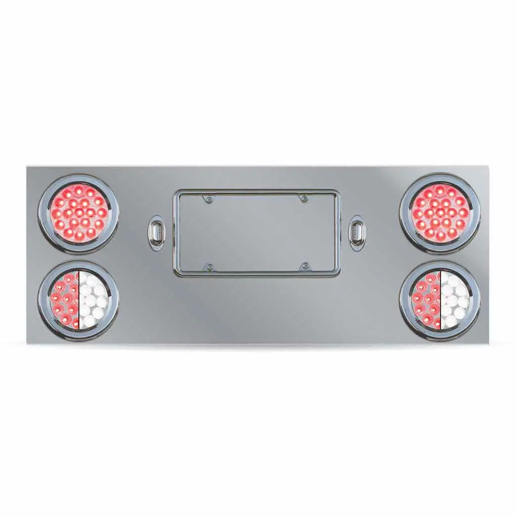 Tu-9017L4 Dual Led Rear Center Panel – 4″ Dual Leds (Clear Lens) | Stainless Steel 1