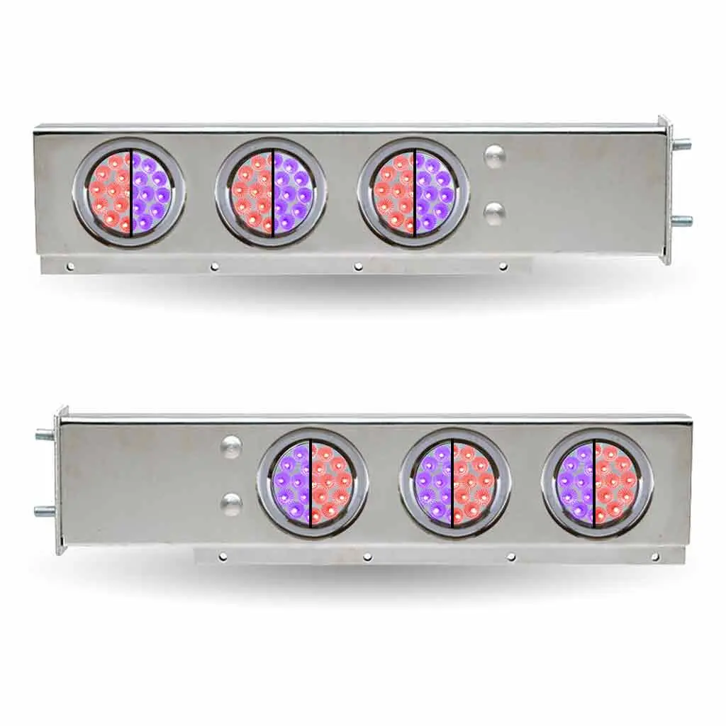 Tu-9209L5 30″ Dual Led Mud Flap Hangers – 3 3/4″ Bolt Spacing | 4″ Dual Leds (Clear Lens) | Stainless Steel 1