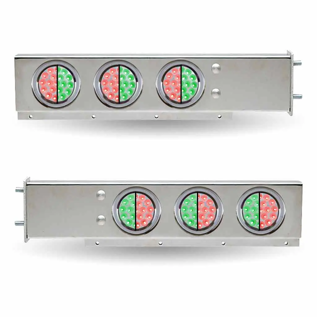 Tu-9209L6 30″ Dual Led Mud Flap Hangers – 3 3/4″ Bolt Spacing | 4″ Dual Leds (Clear Lens) | Stainless Steel 1