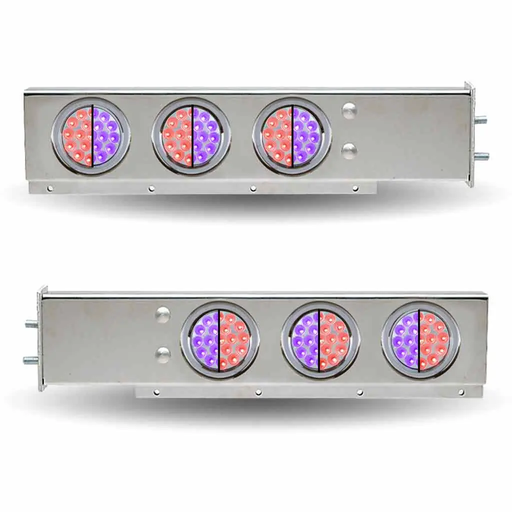 Tu-9210L6 30″ Dual Led Mud Flap Hangers – 2 1/2″ Bolt Spacing | 4″ Dual Leds (Clear Lens) | Stainless Steel 1