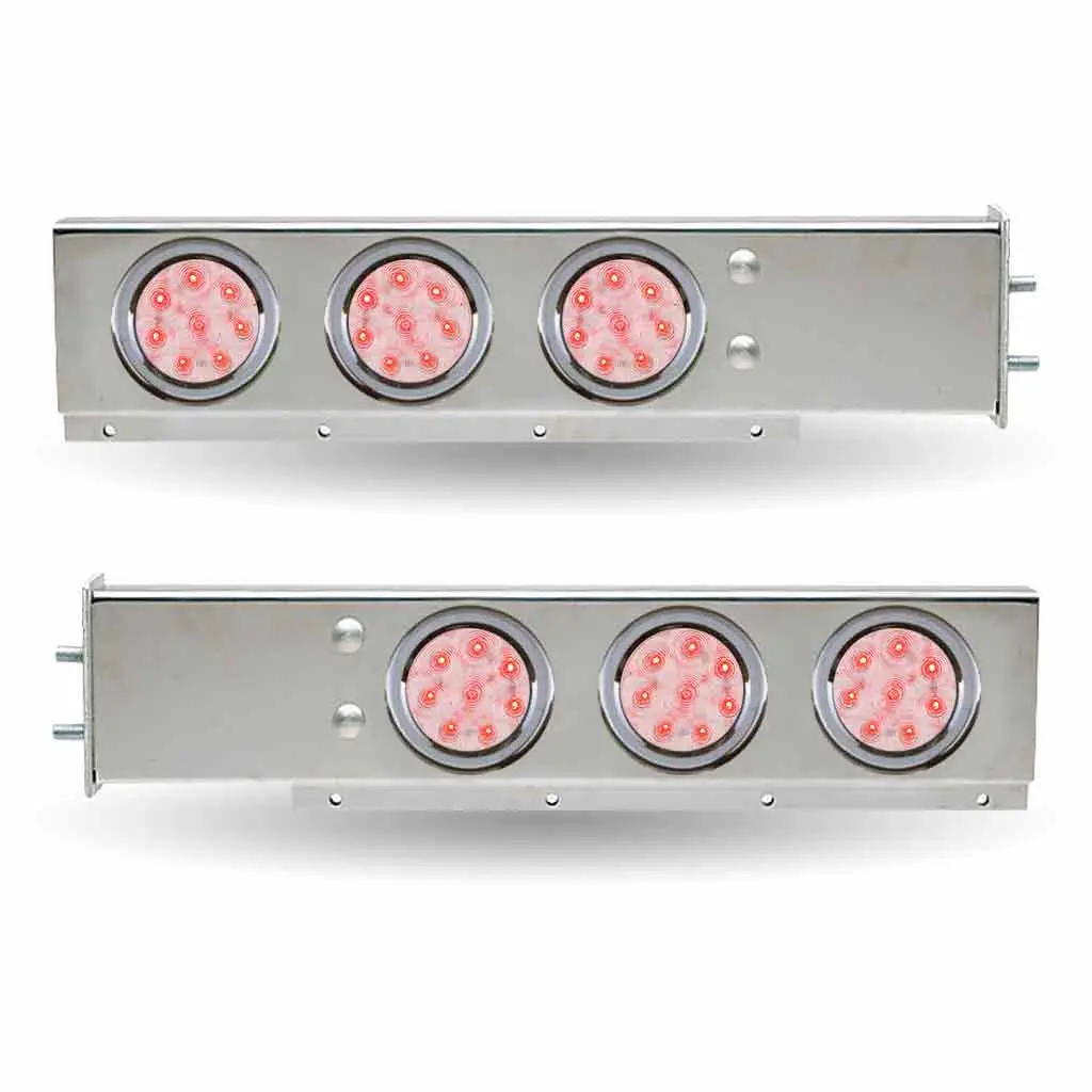 Tu-9210Lc 30″ Led Mud Flap Hangers – 2 1/2″ Bolt Spacing | 4″ Leds (Clear Lens) | Stainless Steel 1