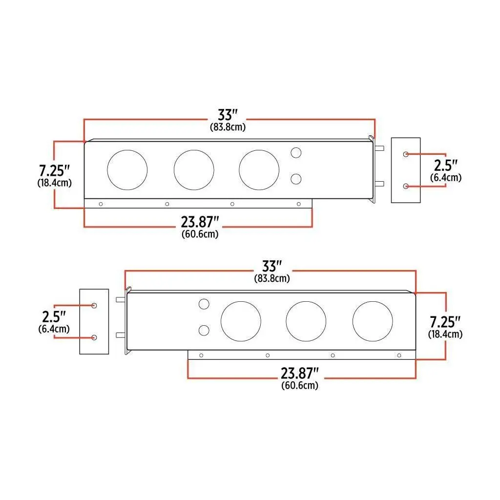 Tu-9258 33″ Mud Flap Hangers – 2 1/2″ Bolt Spacing – 6 X 4″ Holes | Stainless Steel 1