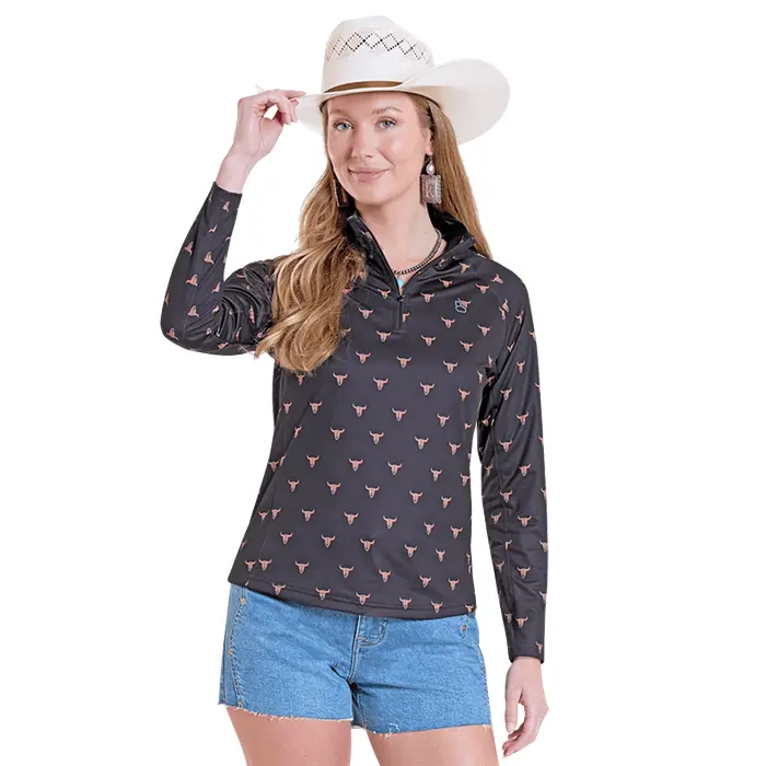Steer Skull Print Perfect Pullover By Rock & Roll Denim 1