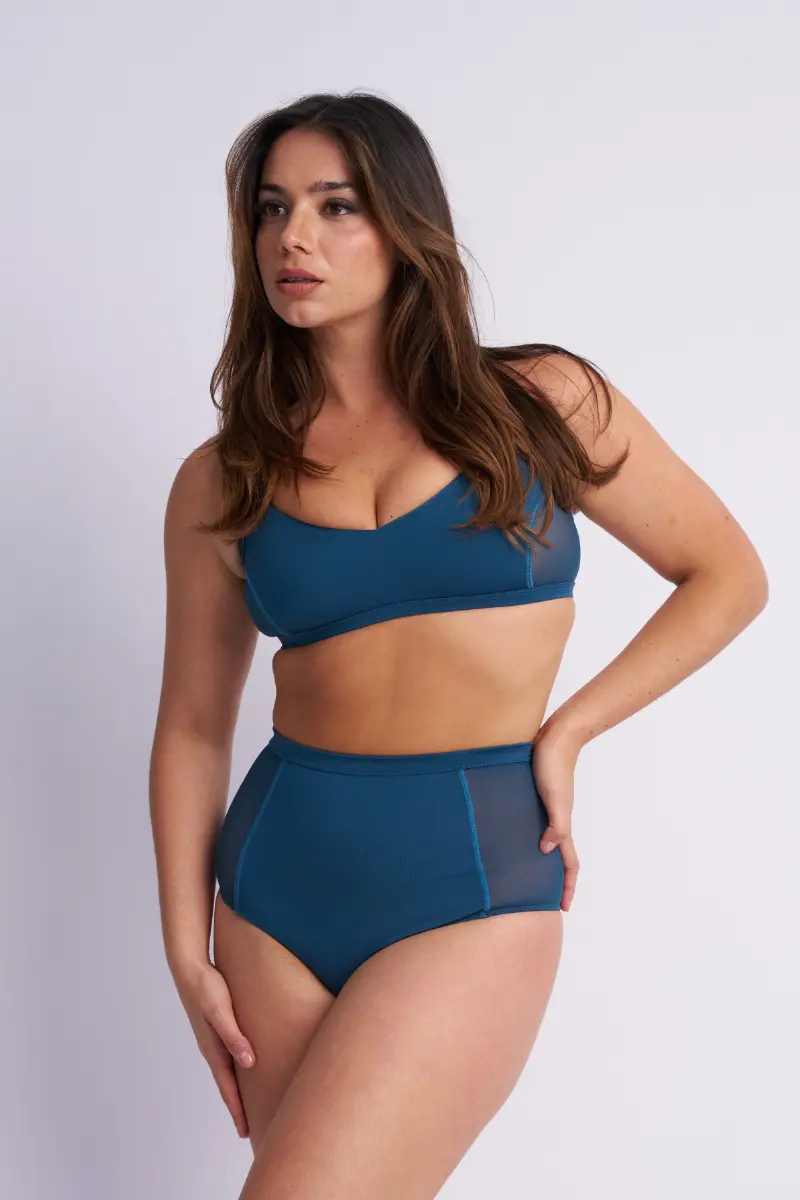 Lunalae Bellani High Waisted Bottoms - Teal 1