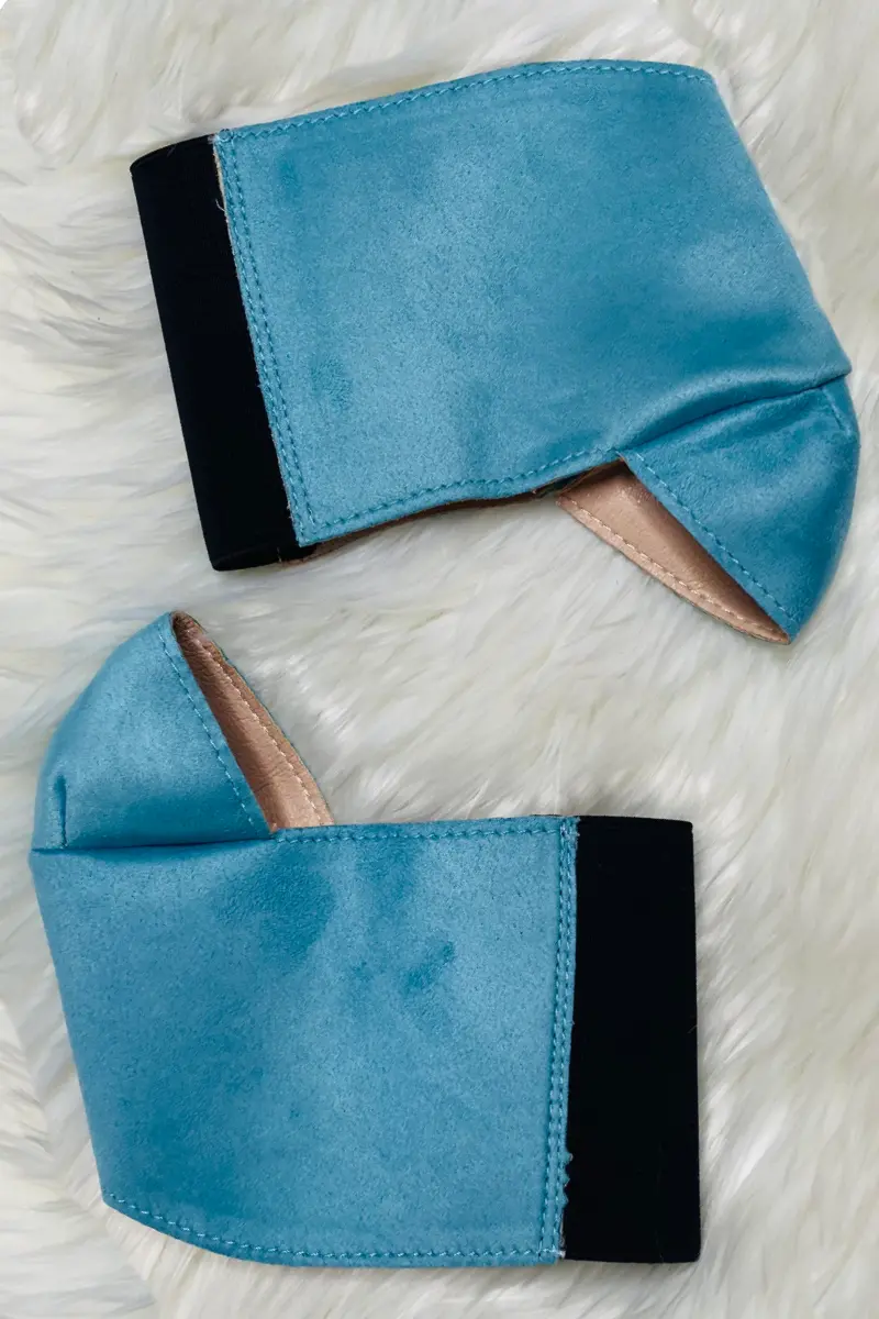 Hella Heels Classique 8Inch Boot Protector - Baby Blue Faux Suede 1