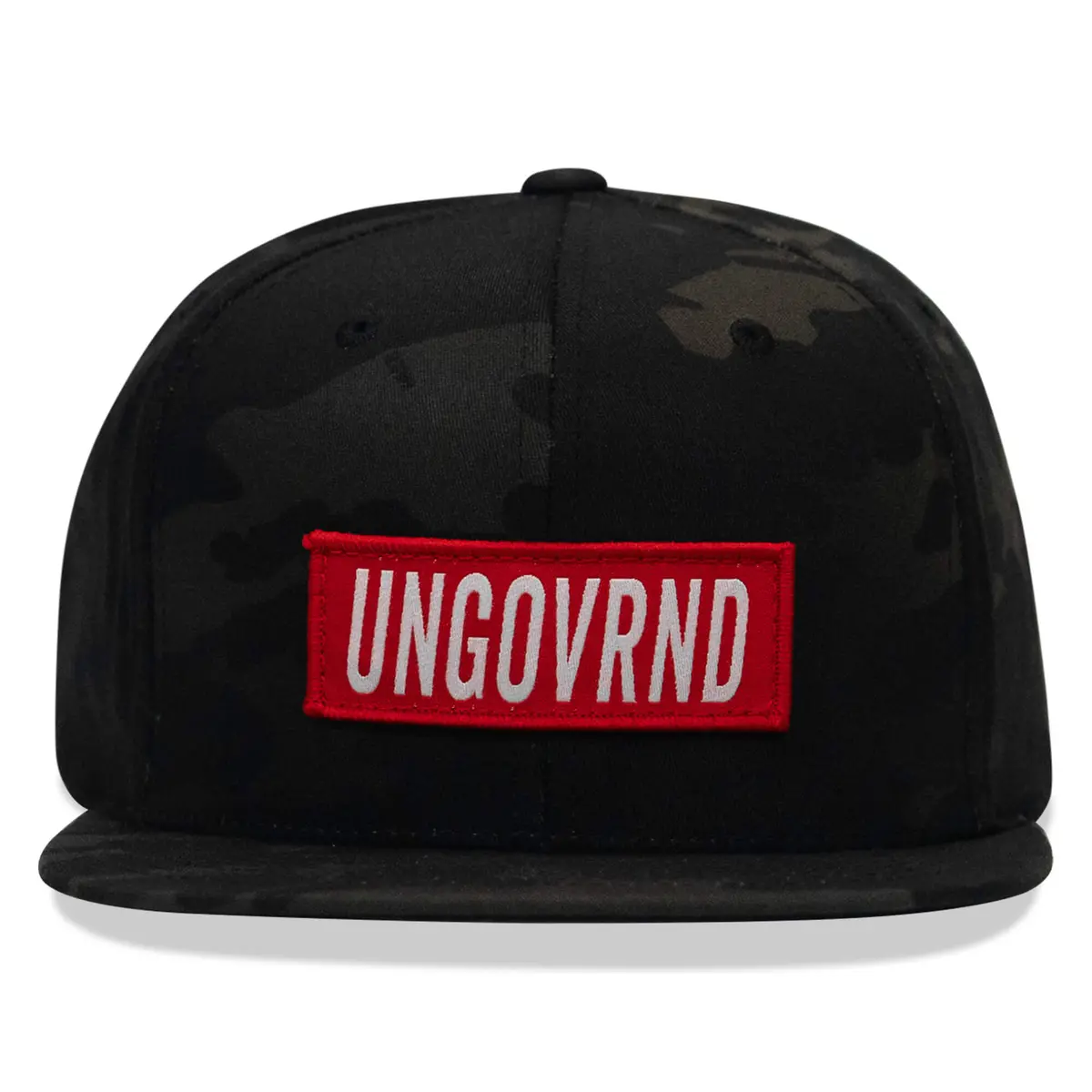 Ungovrnd Red Patch Flatbill Snapback Hat 1