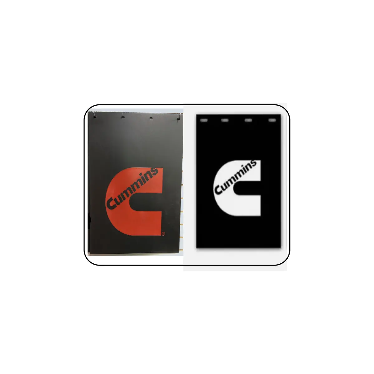 3/8'' Rubber Mudflap Cummins Logo (Choose Color) (24'' X 30'') 1