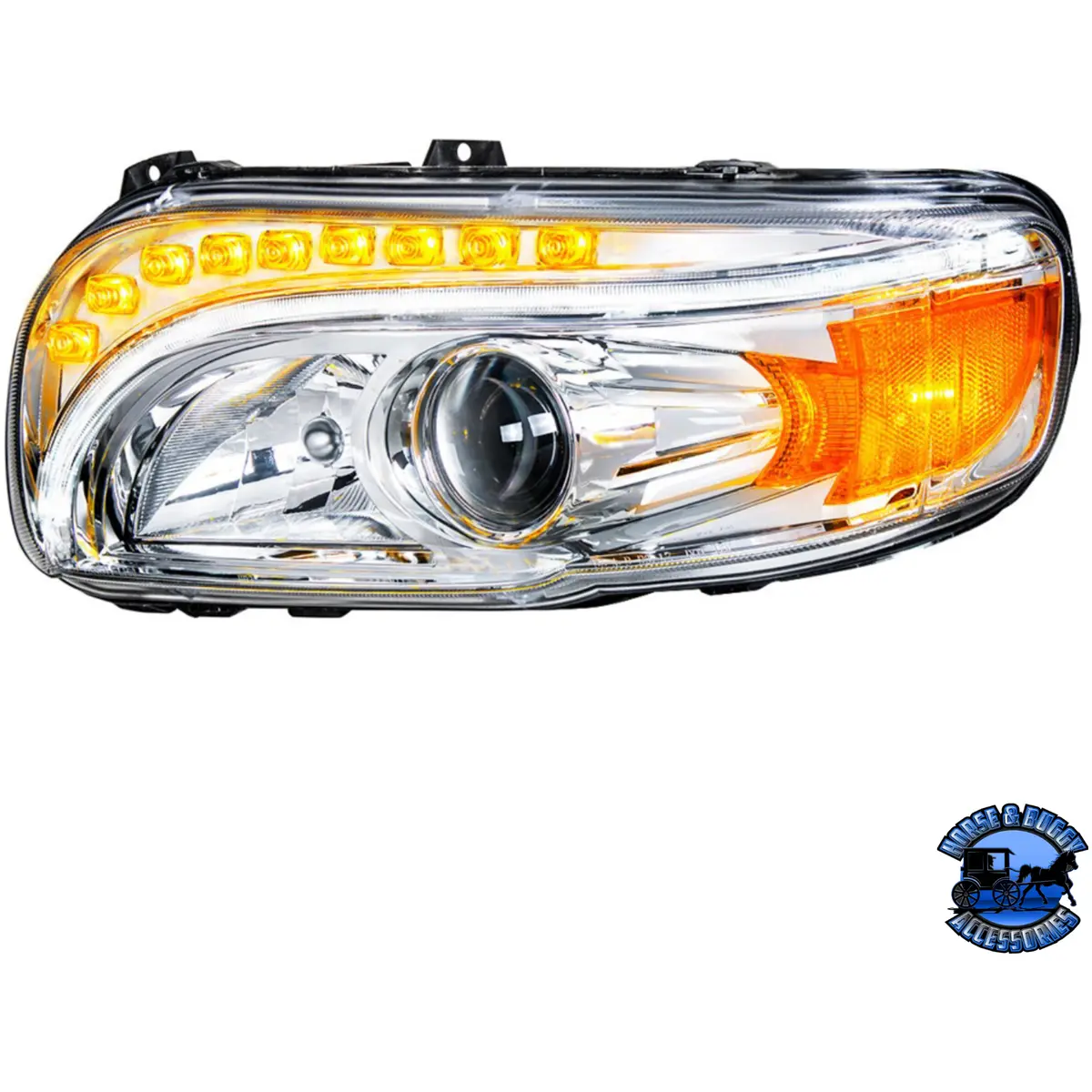 Projection Headlight With Led Turn & Drl For Peterbilt 389 (2008-2023) & 388 (2008-2015) (Choose Side) 1