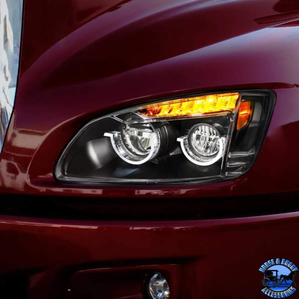 (Blackout) Full Led Headlight For 2008-2017 Kenworth T660 (Choose Side) 1