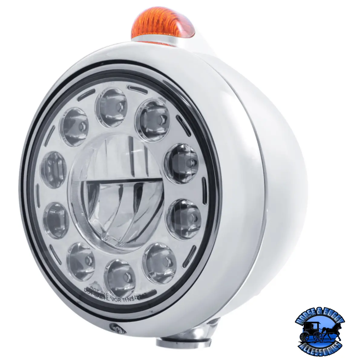 Chrome Guide 682-C Headlight 11 Led Bulb & Dual Mode Led Signal (Choose Color) 1