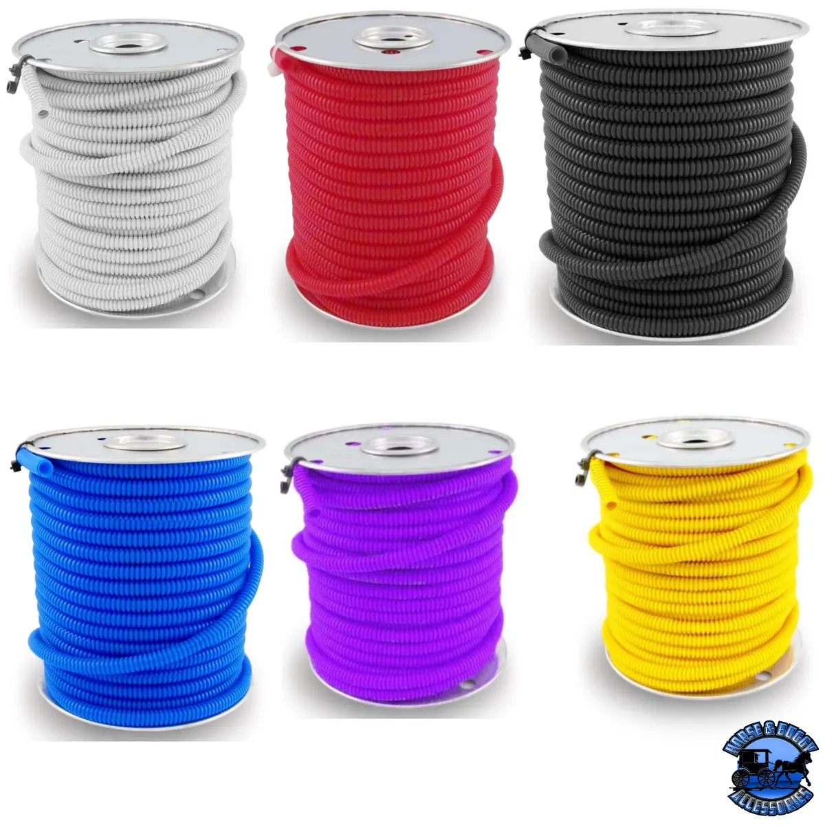 100 Ft. Spool Split Loom Wire Covering , Protector– (Choose Color And Size) 1