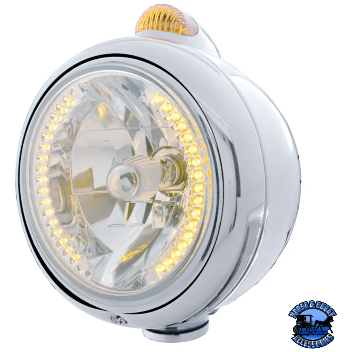 Chrome Guide 682-C Headlight H4 With Amber Led & Dual Mode Led Signal (Choose Color) 1