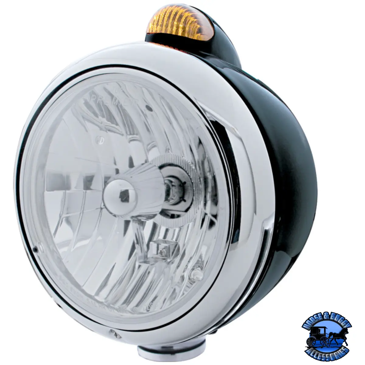 Black Guide 682-C Headlight Crystal H4 & Dual Mode Led Signal #32416 1