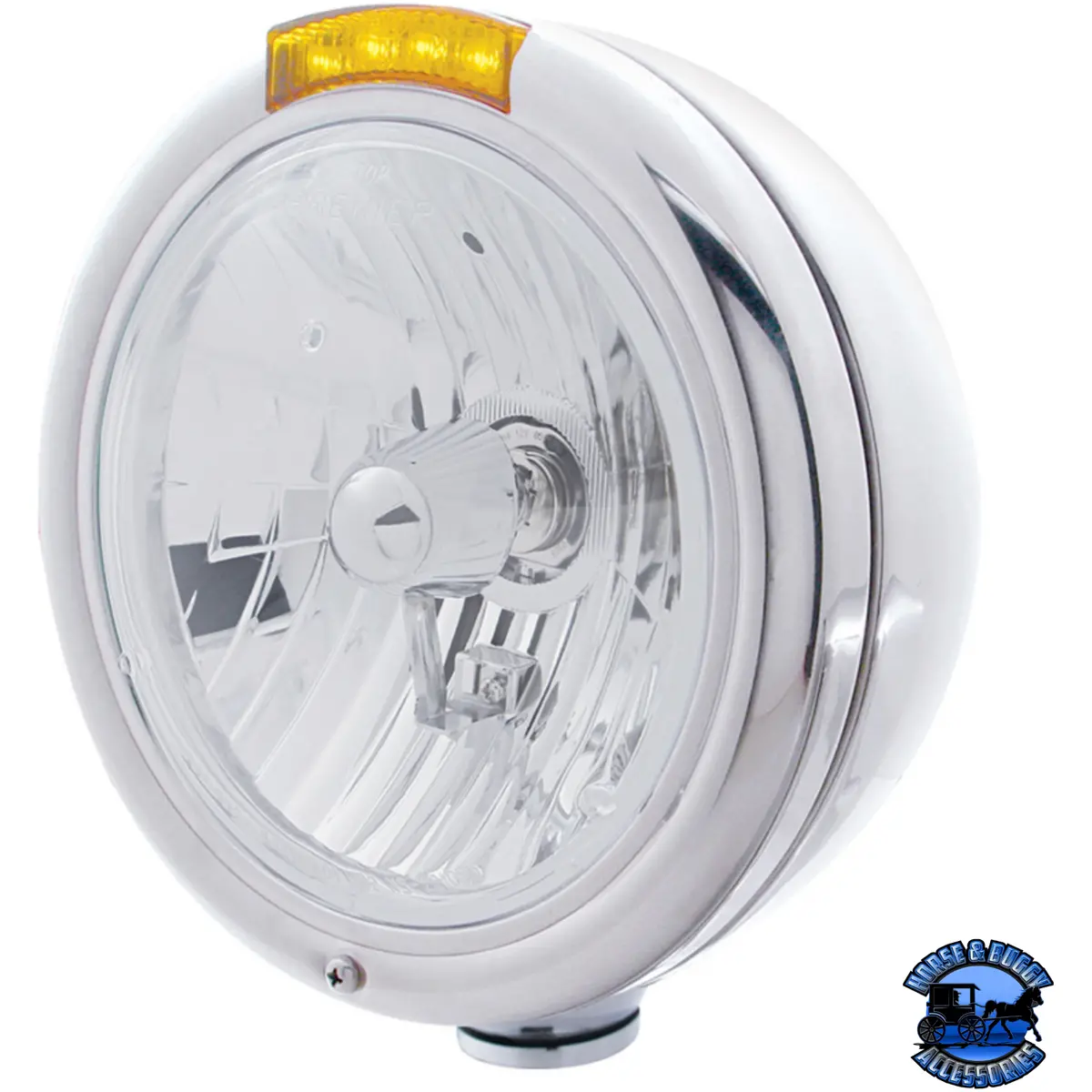 Chrome Classic Headlight Crystal H4 Bulb & Led Turn Signal (Choose Color) 1