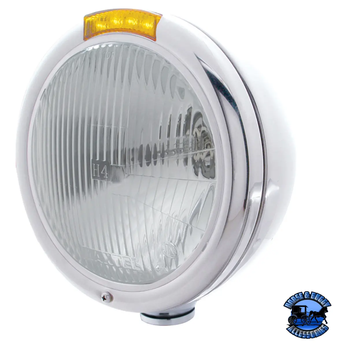 Classic Headlight Assembly H4 Bulb & Led Turn Signal (Choose Color) (Choose Lens Color) 1