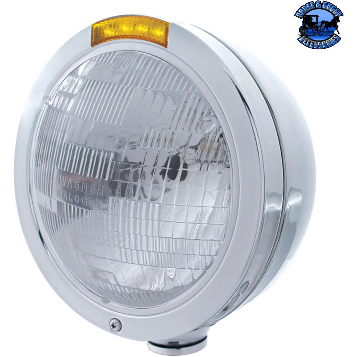 Stainless Steel Bullet Classic Headlight H6024 Bulb & Led Turn Signal (Choose Color) 1