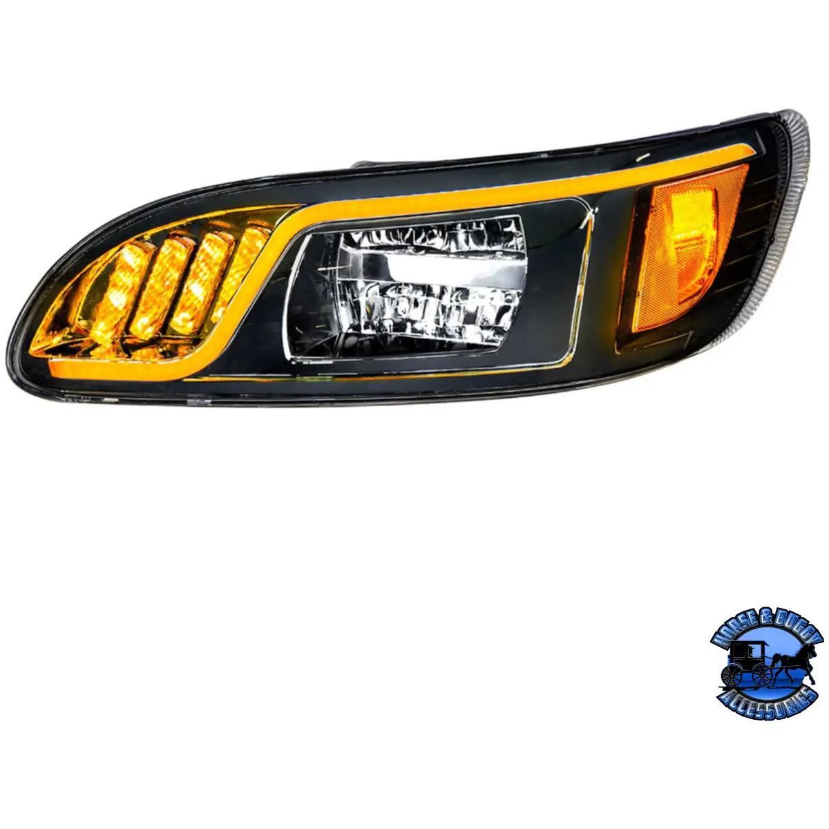 Led Headlight With Led Turn, Position, & Drl For Peterbilt 386 (2005-2015) & 387 (1999-2010) (Choose Color) (Choose Side) 1