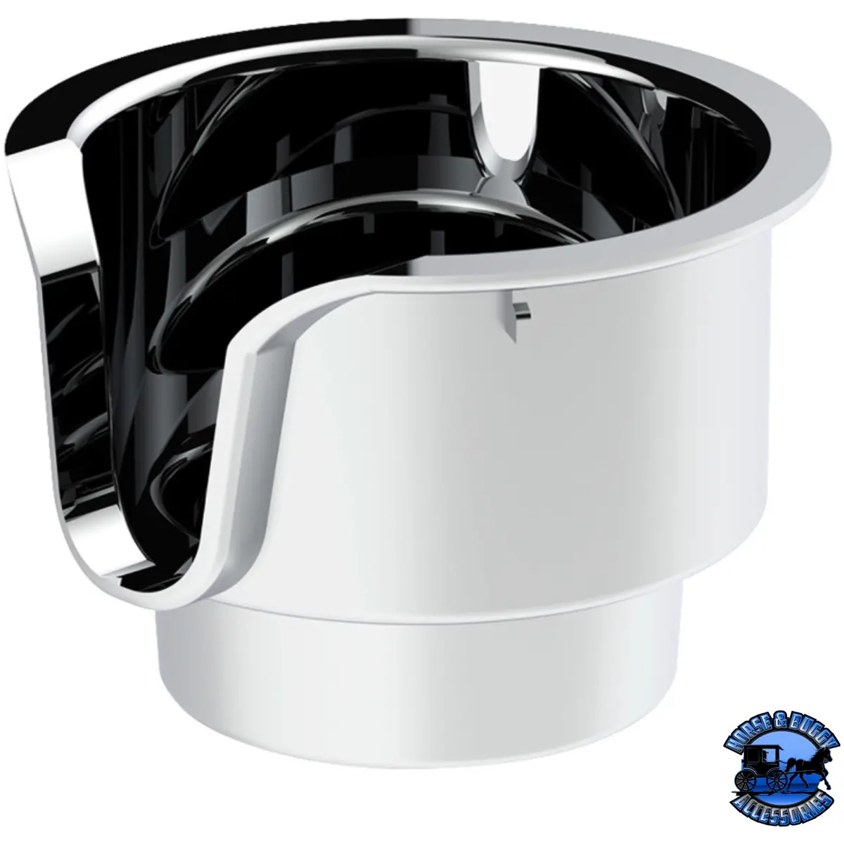 Chrome Cup Holder Insert For Kenworth W900/T800/T600 (2002-2008) & Peterbilt 379/378 (2001-2005) #40963 1