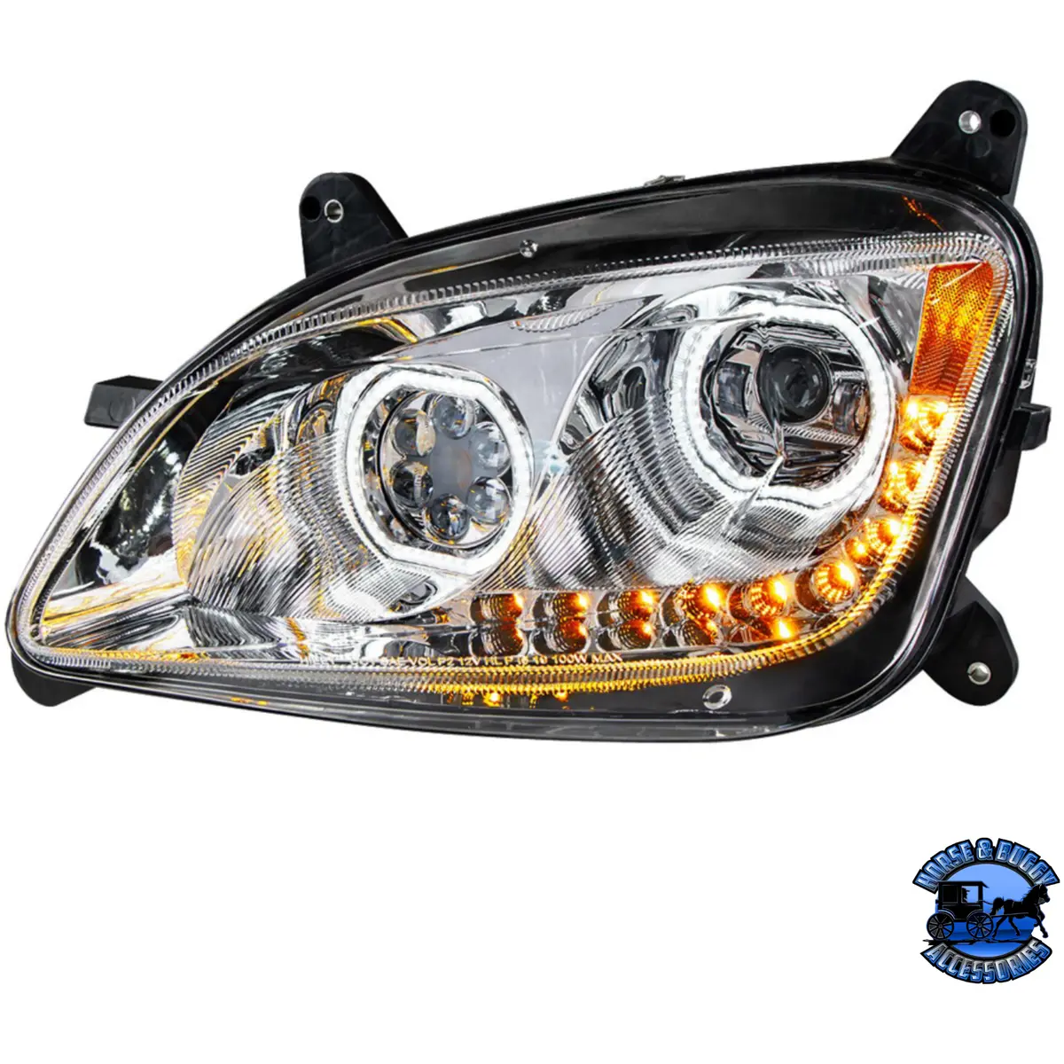 10 Led Headlight For Peterbilt 587 (2010-2016) & 579 (2012-2021) (Choose Color) (Choose Side) 1