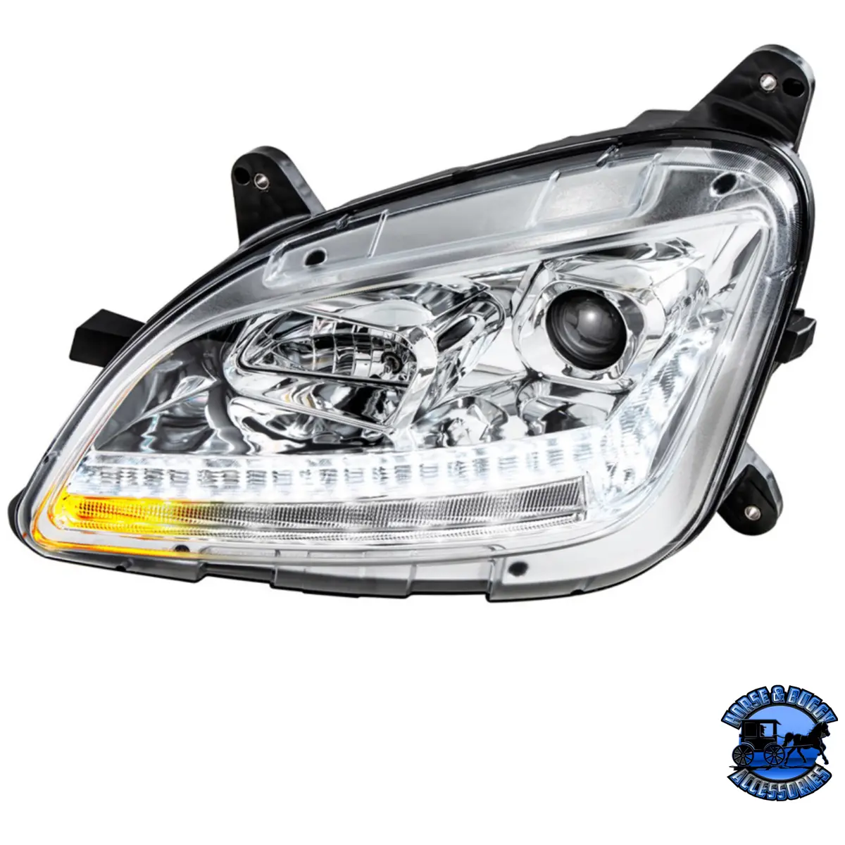 Projection Headlight With Led Sequential Turn And Drl For 2012-2021 Peterbilt 579 (Choose Color) (Choose Side) 1