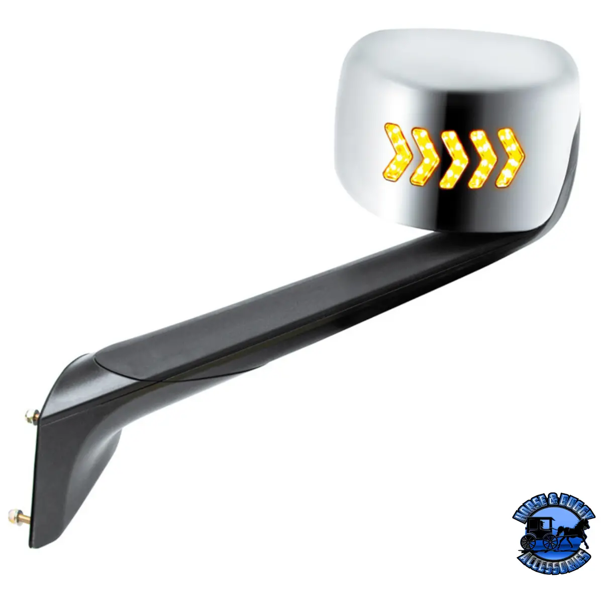 Hood Mirror Assembly W/Led Lights On Mirror Cover & Glass For 2018-2024 Freightliner Cascadia (Choose Side) 1