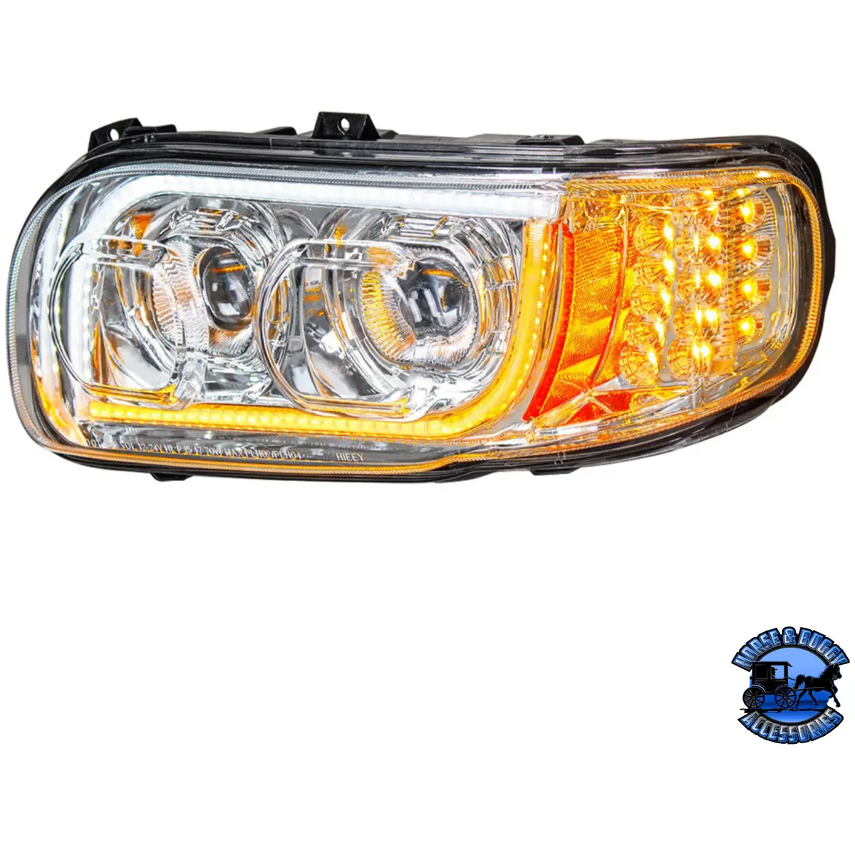 High Power Led Headlight With 16 Led Turn & 57 Led Bar For 2008-2023 Peterbilt 389 (Choose Color) (Choose Side) 1