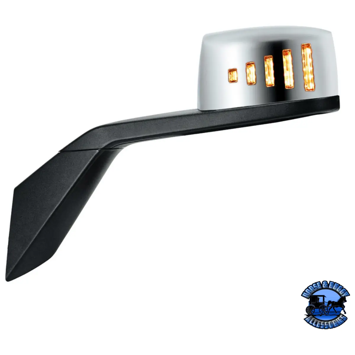 Hood Mirror Assembly W/Led Lights On Mirror Cover & Glass For 2018-2024 Volvo Vnl (Choose Side) 1