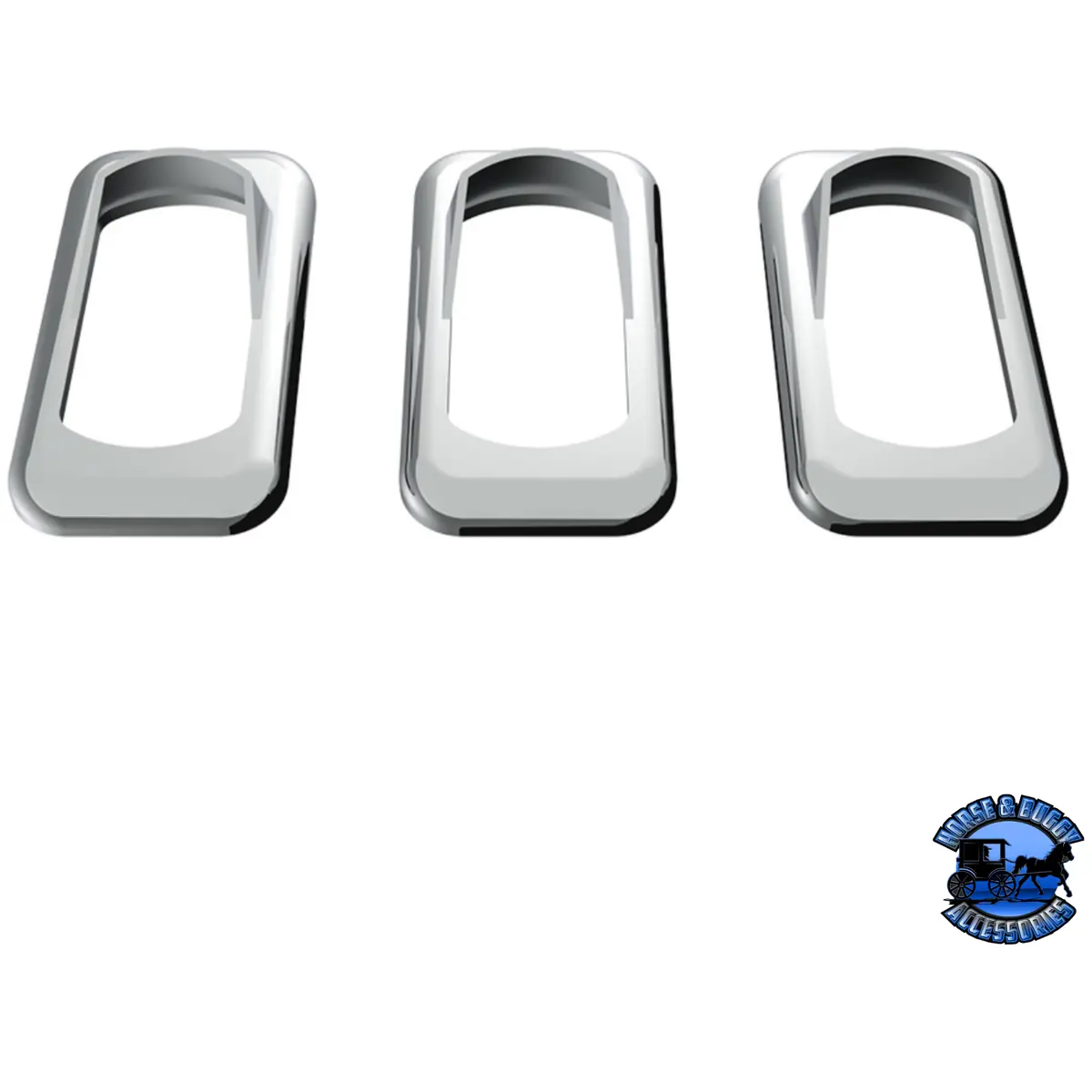 Chrome Plastic Rocker Switch Bezels With Switch Guard (3-Pack) #41147 1