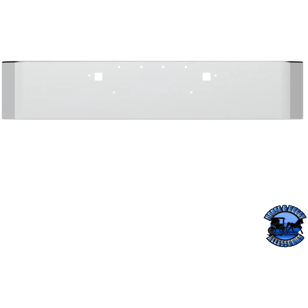 Ss Clad Aluminum Bumper For 2008-2023 Peterbilt 389 - Curved Ends #20840 1