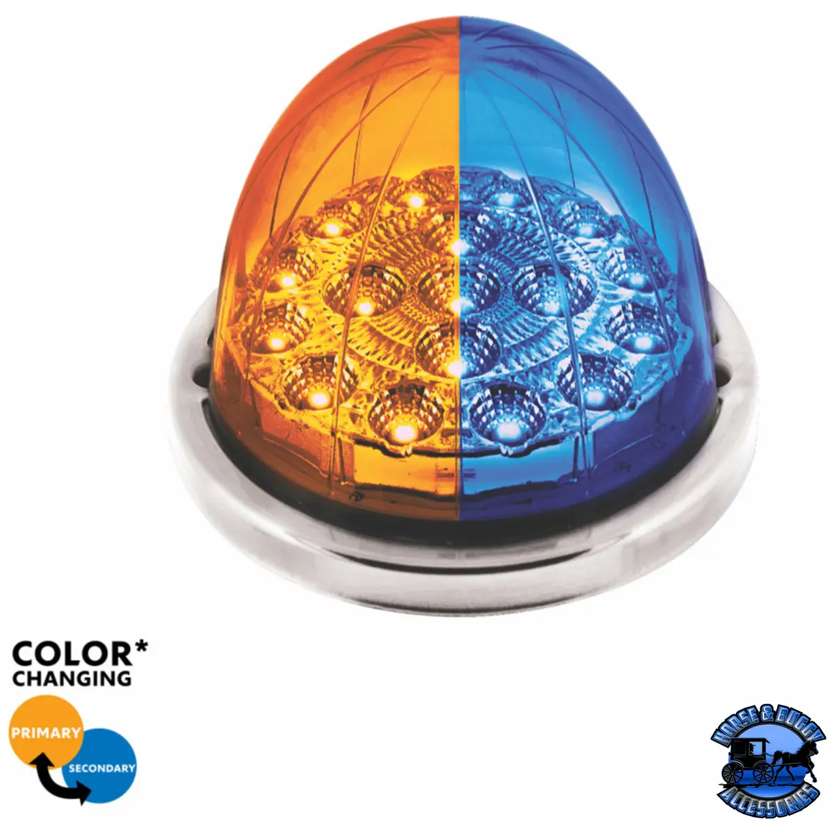 17 Led Watermelon Dual Function Double Fury Light Flush Mount Kit With Low Profile Ss Bezel (Choose Color) 1