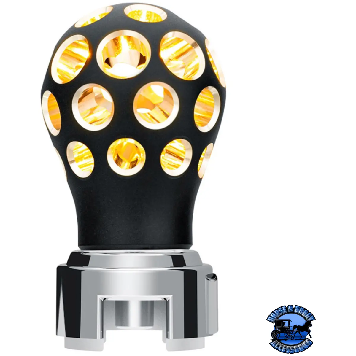 Thread-On Phoenix Style Ball Gearshift Knob With Led 13/15/18 Speed Adapter (Choose Finish) (Choose Led Color) 1