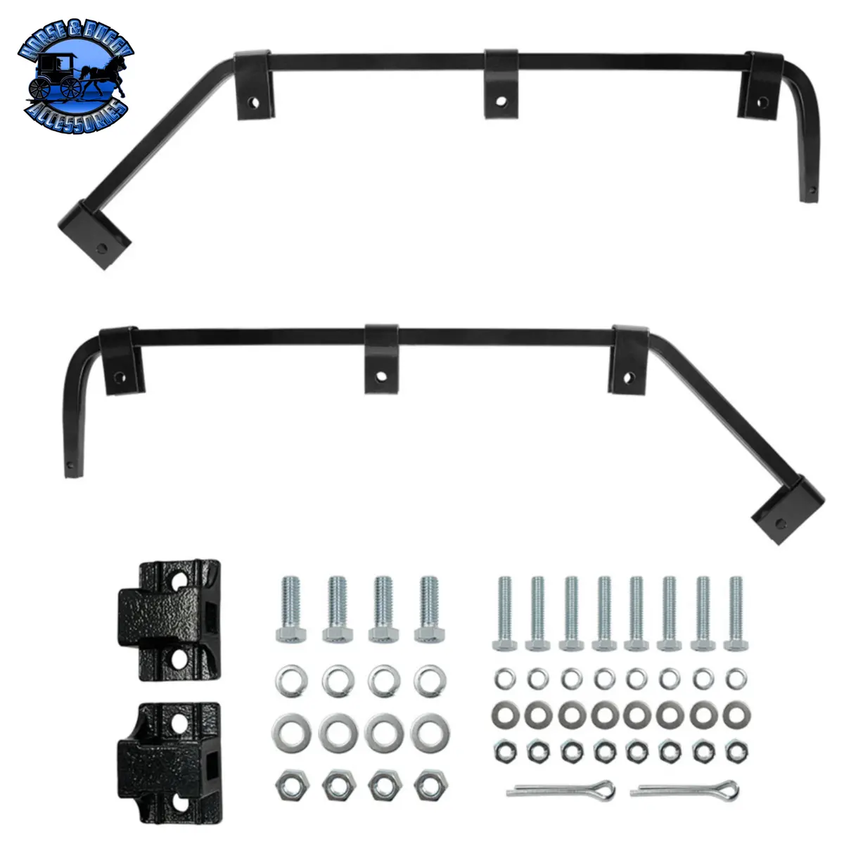 Black Angled Mud Flap Hangers With Mounting Hardware (Choose Coil) 1