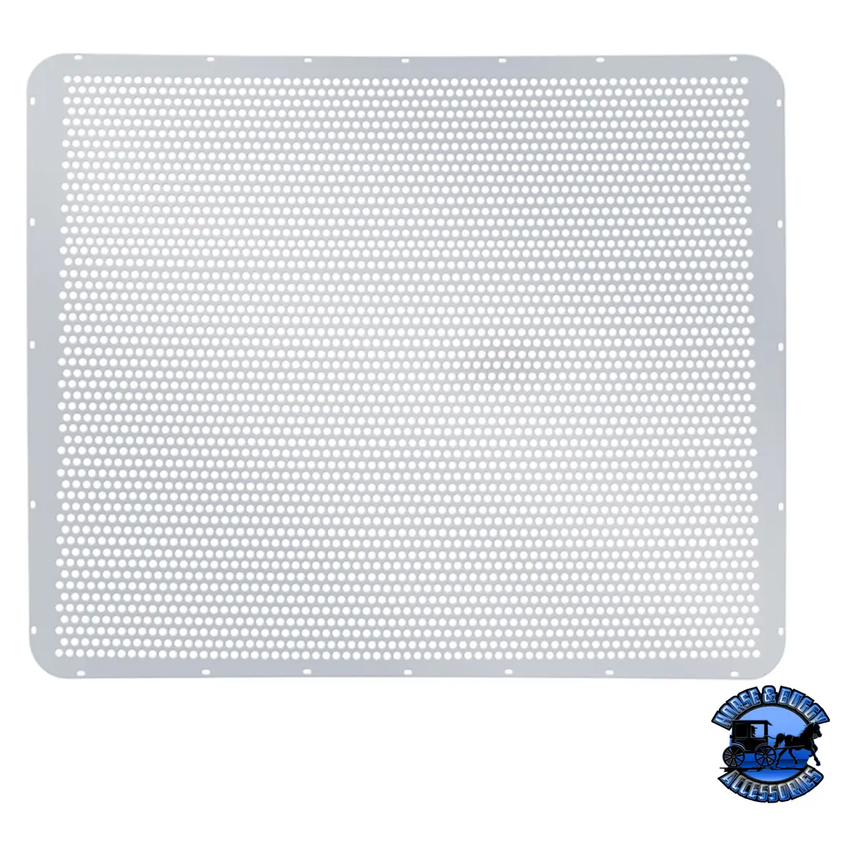 430 Stainless Grille Mesh For Peterbilt 379 With Extended Hood - Alternating Round Holes #21063 1