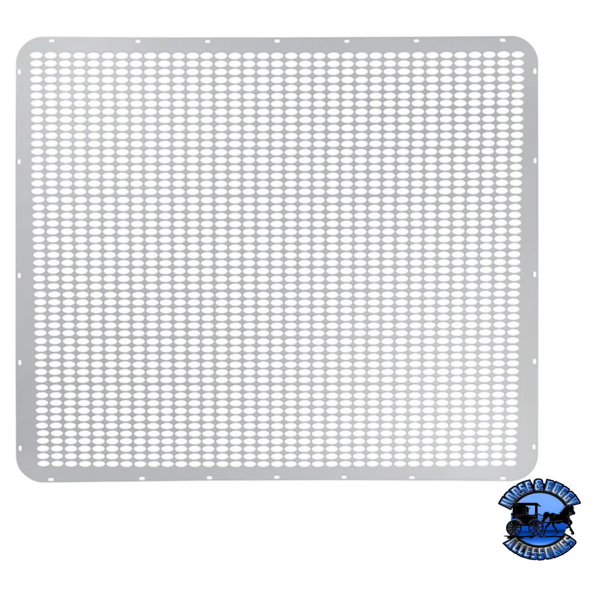 430 Stainless Grille Mesh For Peterbilt 379 With Extended Hood - Straight Oval Holes #21062 1