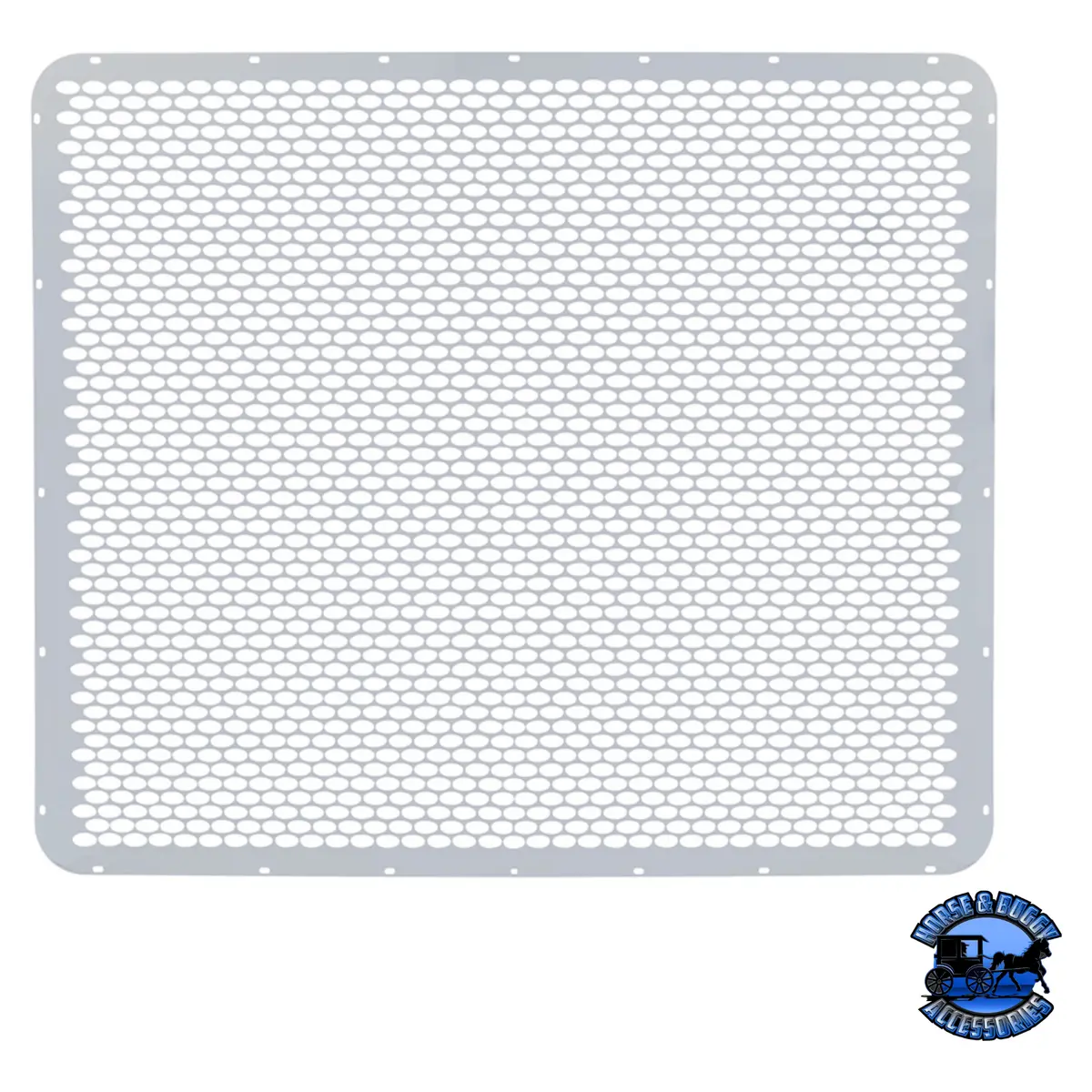 430 Stainless Grille Mesh For Peterbilt 379 With Extended Hood - Alternating Oval Holes #21061 1