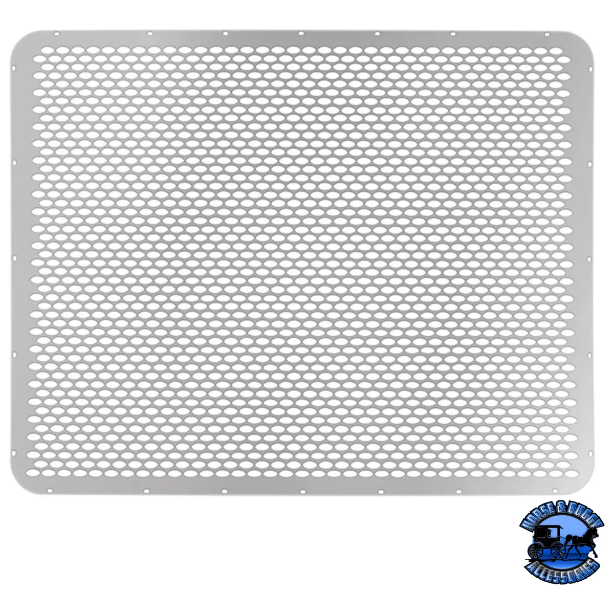 304 Stainless Grille Mesh For Peterbilt 379 With Short Hood - Alternating Oval Holes #21152 1