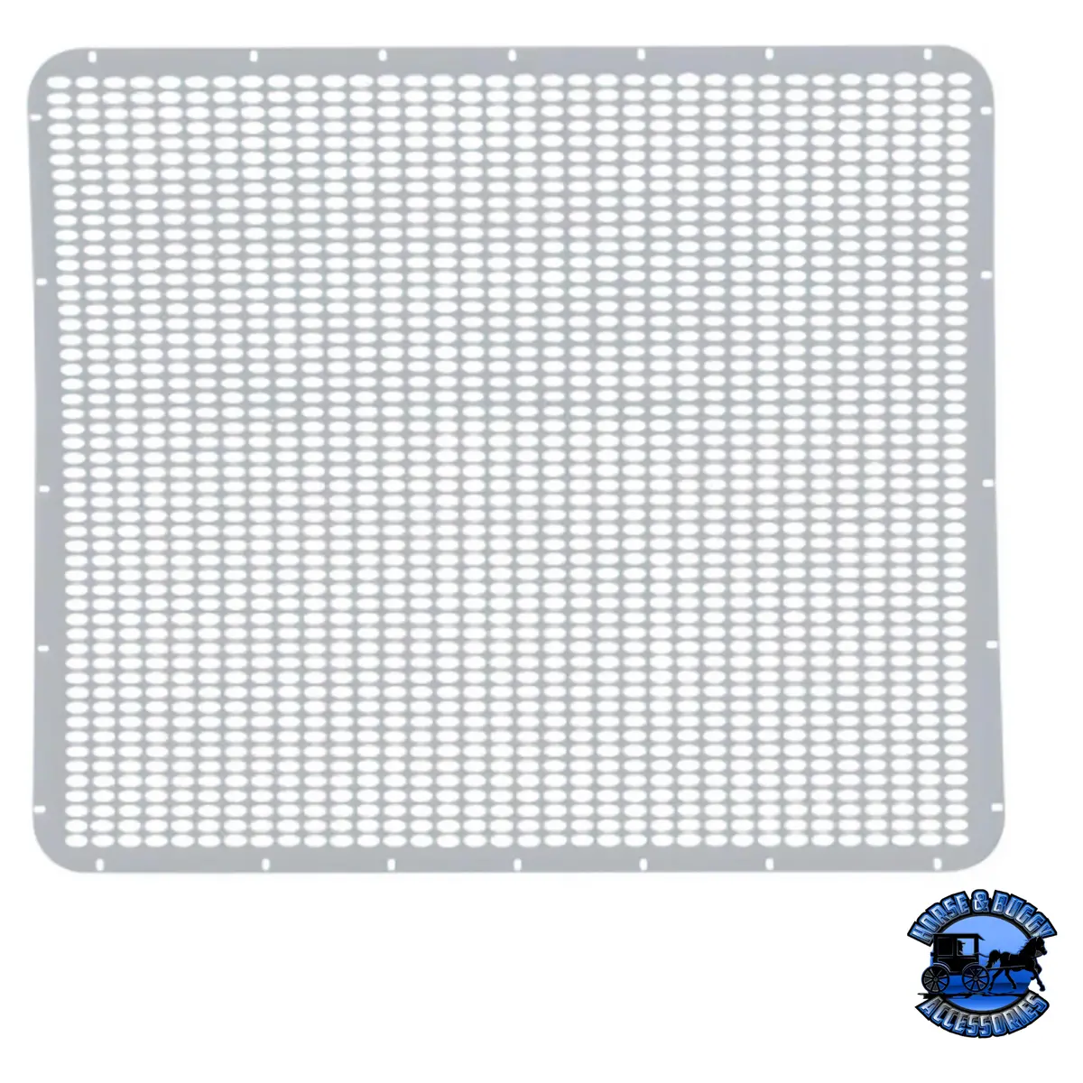 304 Stainless Grille Mesh For Peterbilt 379 With Extended Hood - Straight Oval Hole #21154 1