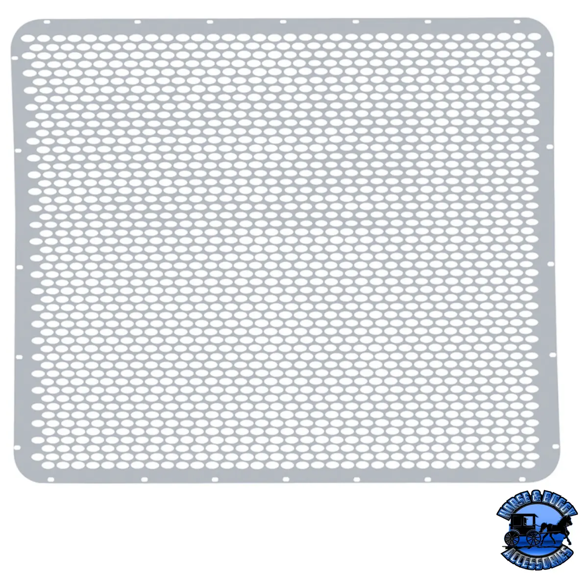 304 Stainless Grille Mesh For Peterbilt 379 With Extended Hood - Alternating Oval Holes #21151 1