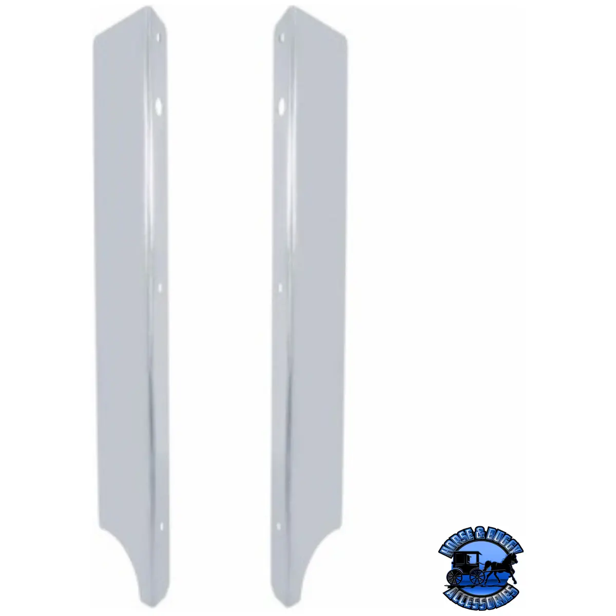 Stainless Steel Peterbilt 379 Side Grille Deflector - 4 Headlight System (Pair) #20695 1