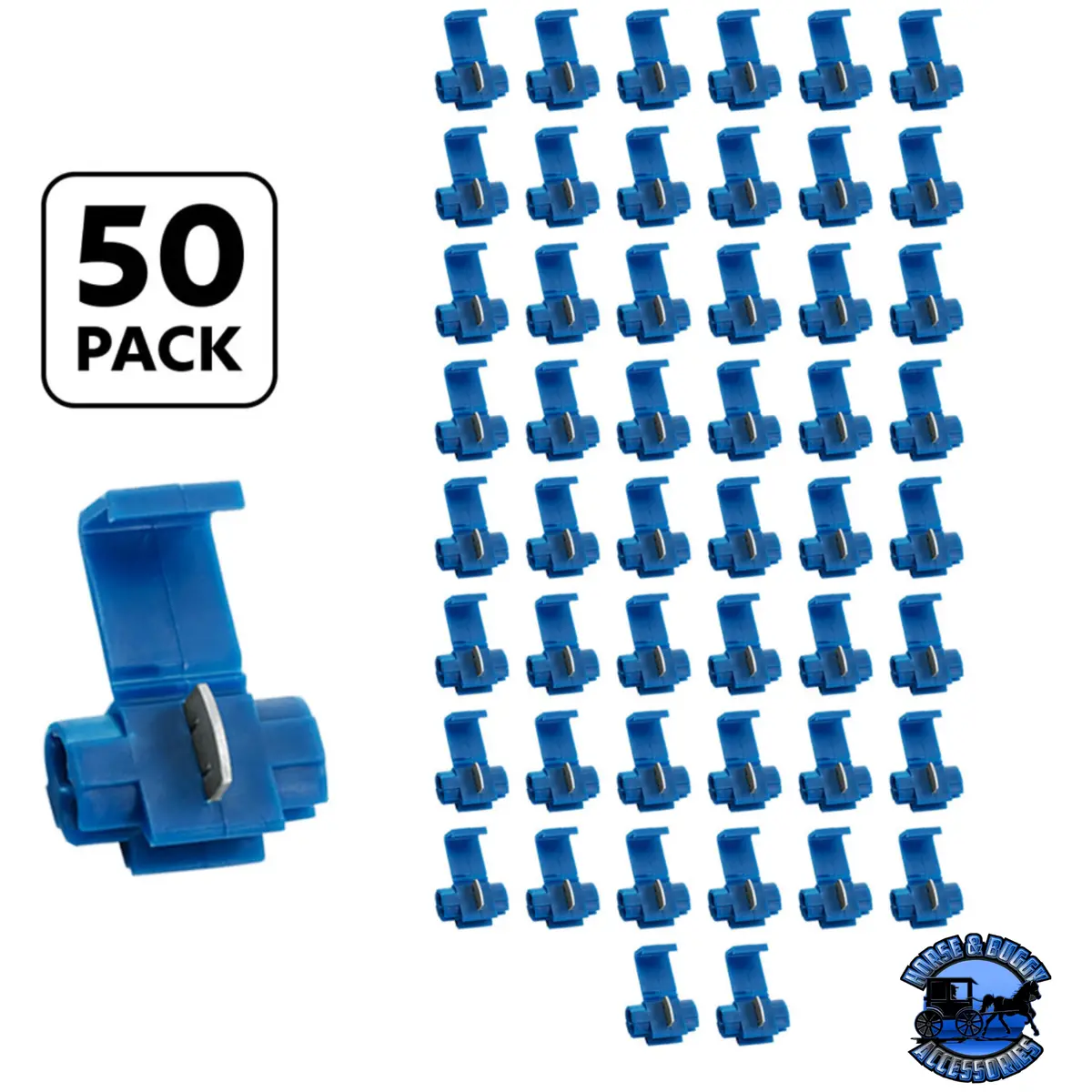 18-14 Awg Blue Snap Lock Tap Splice Connector (50 Pcs/Bag) #40108P50 1